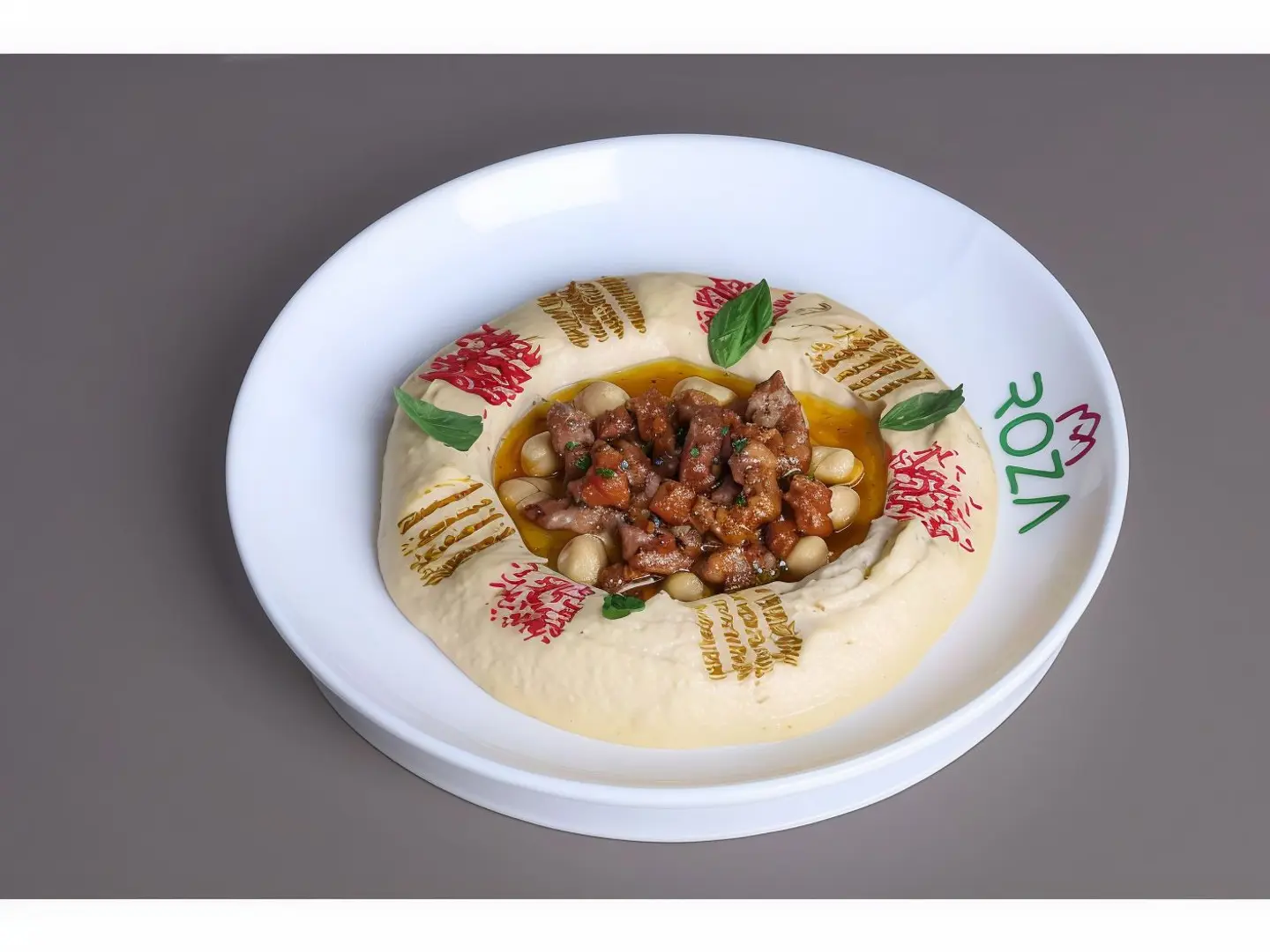 حمص بيروتي باللحم