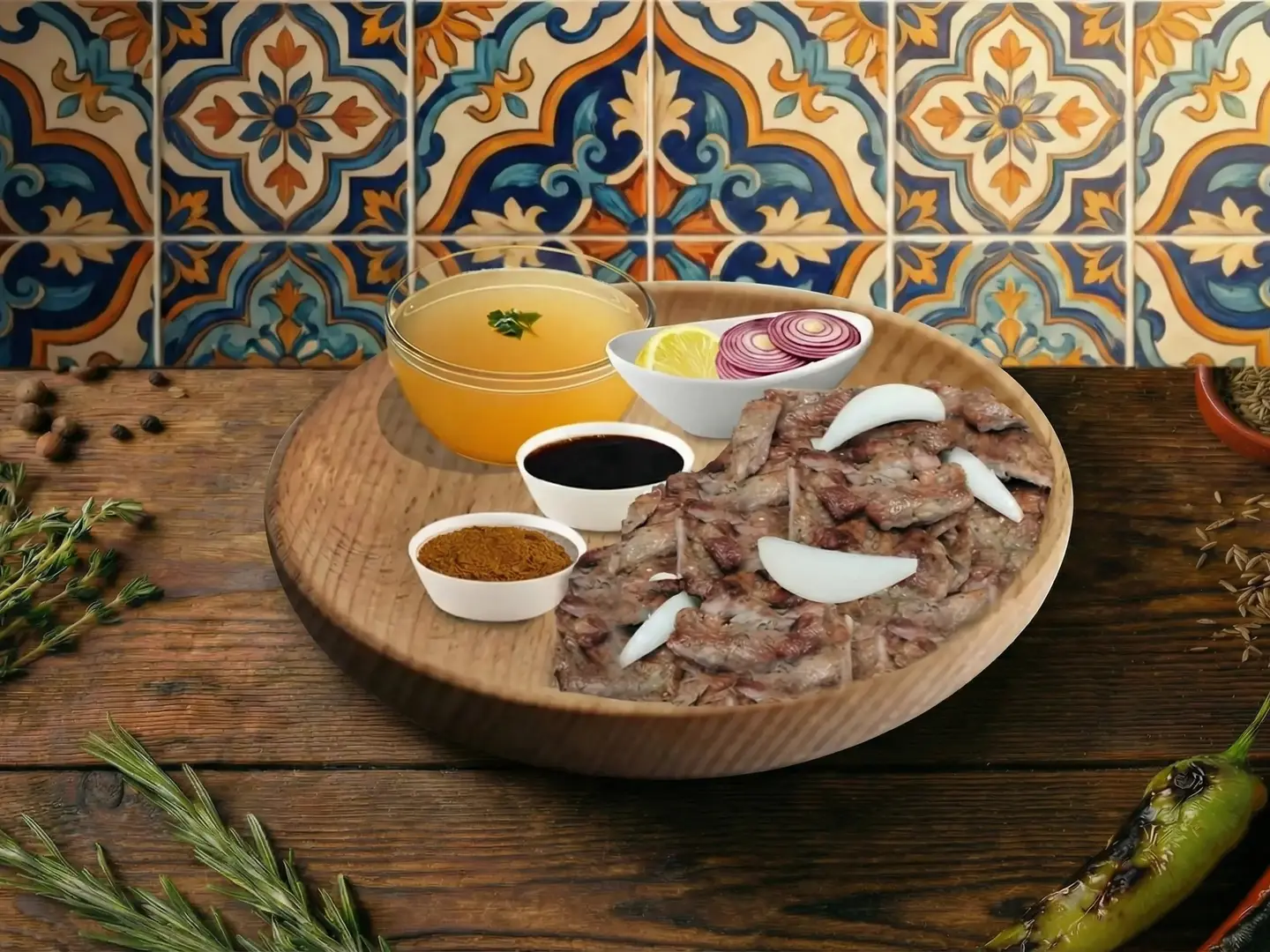 شيه لحم مع المرق جامبو ( الكبير )