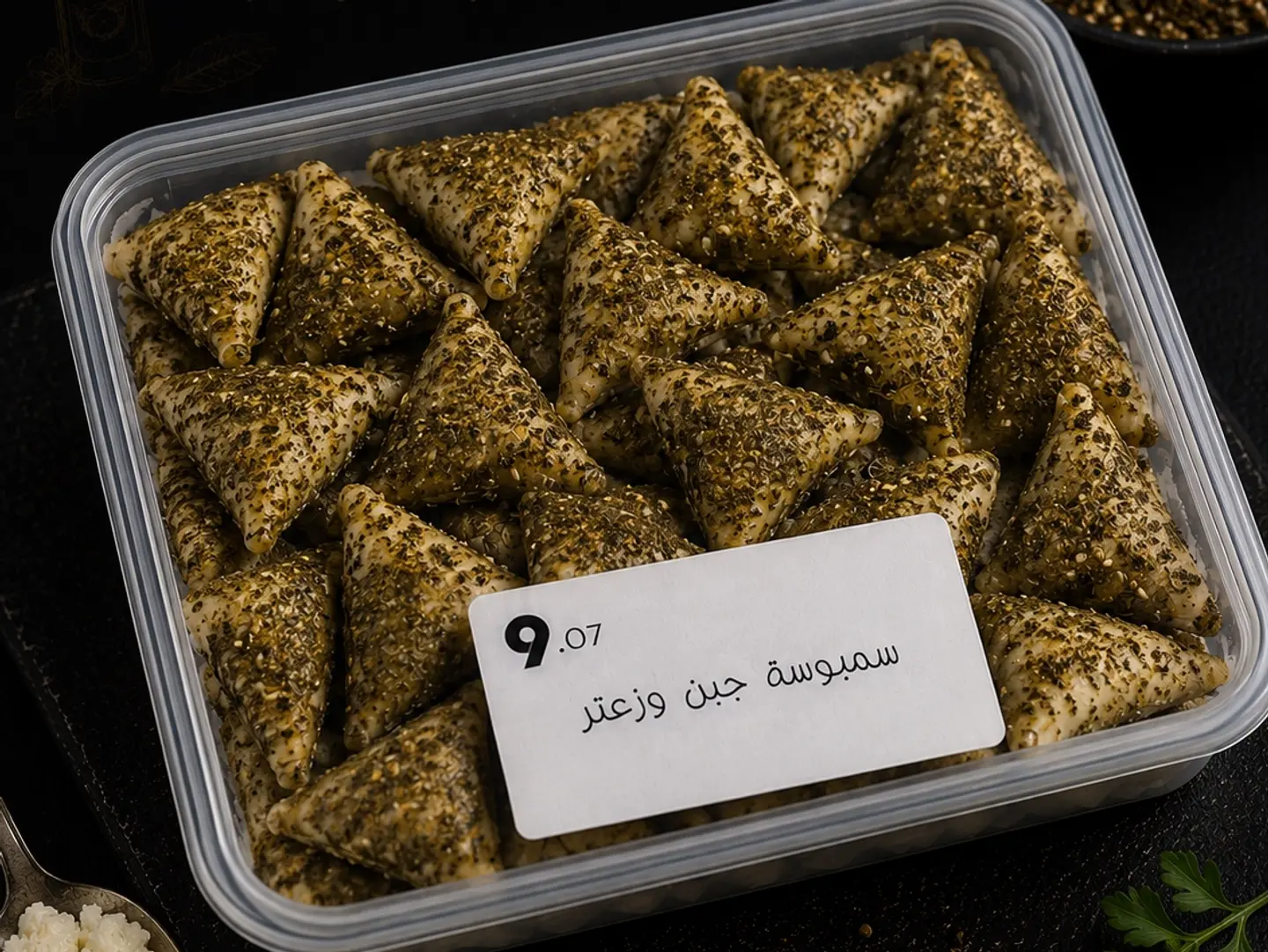 سمبوسة جبن وزعتر