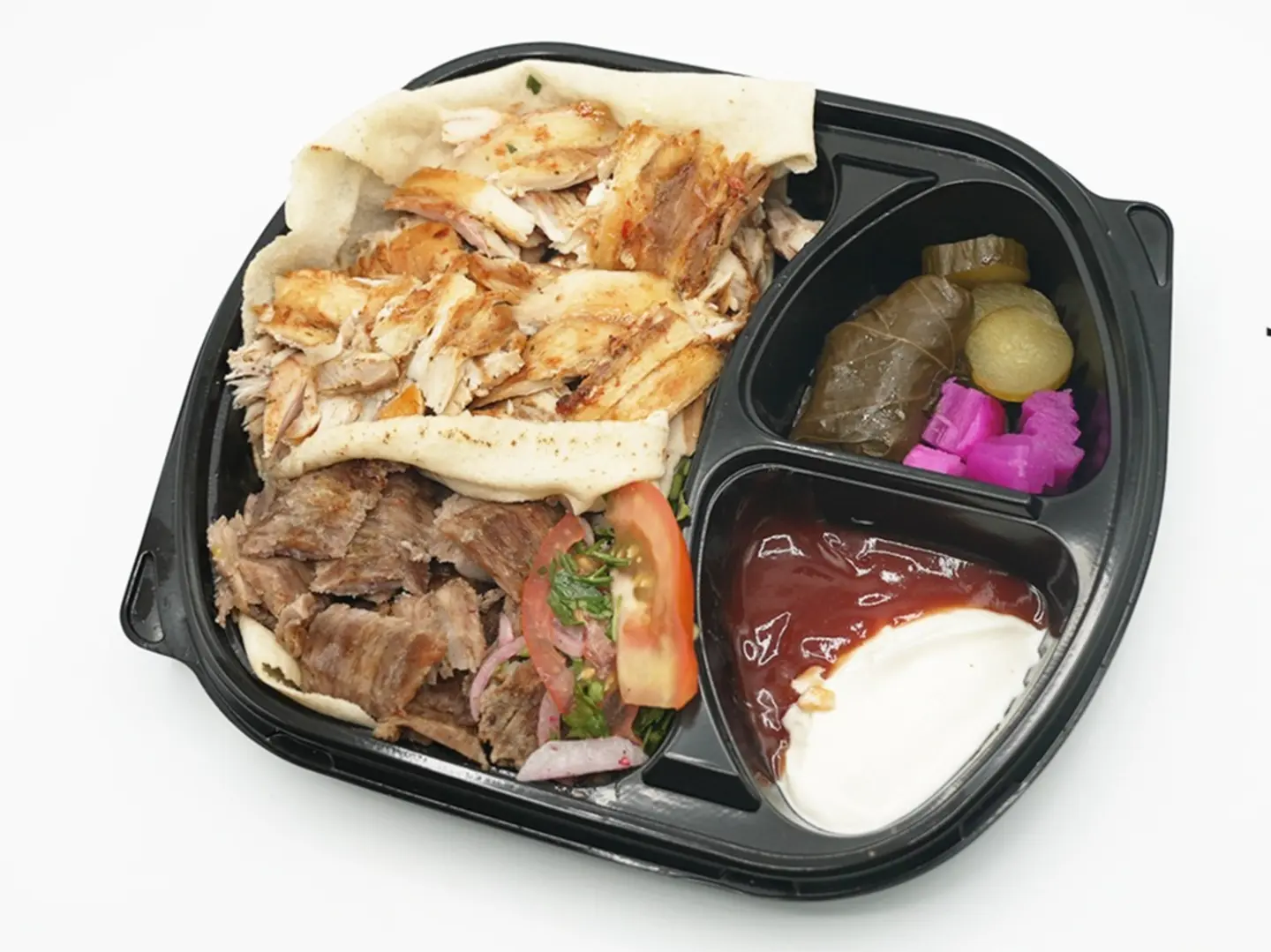 صحن شاورما لحم و دجاج فرط