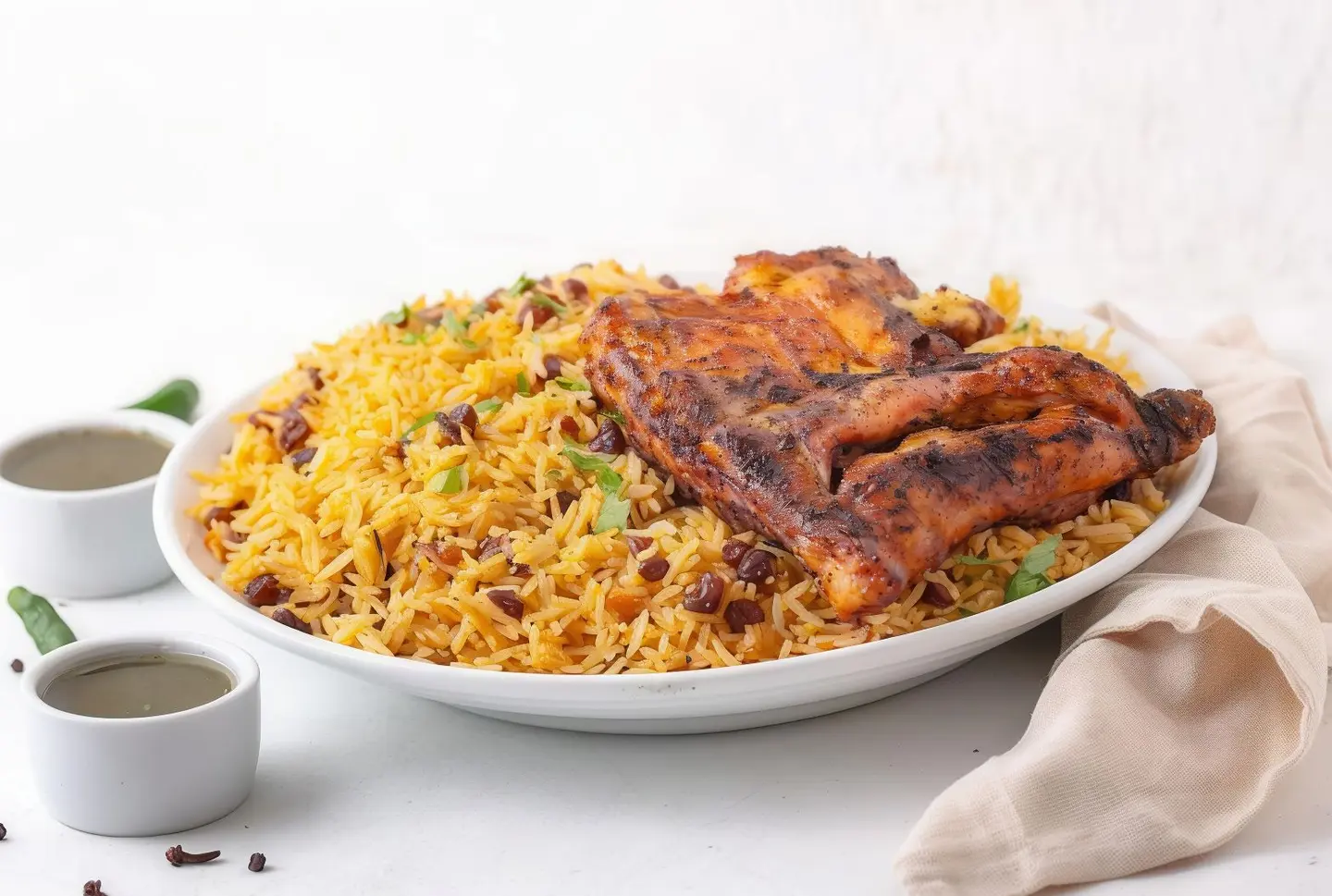 نص حبه على الفحم مع الرز