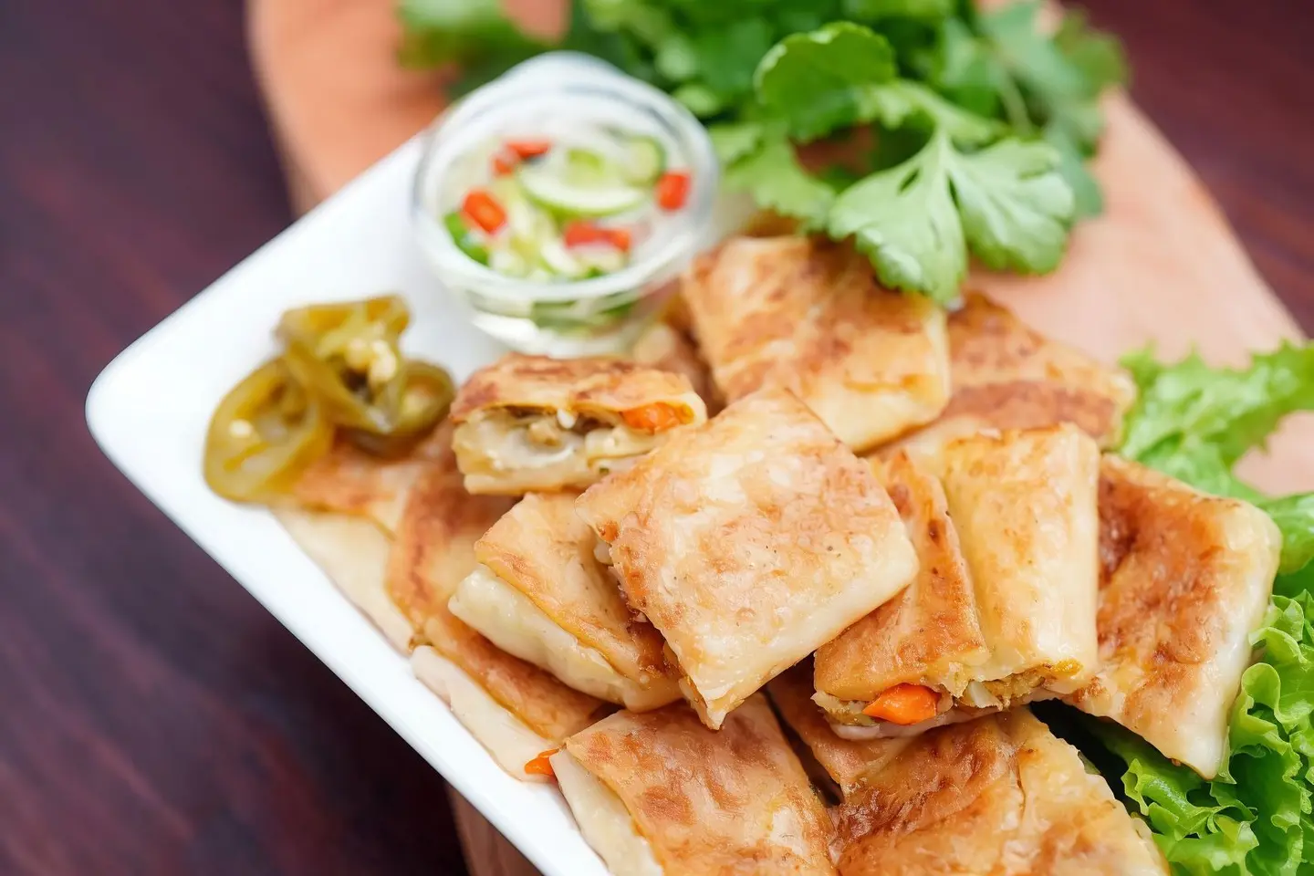 Vegetable Mutabbak With Cream Cheese