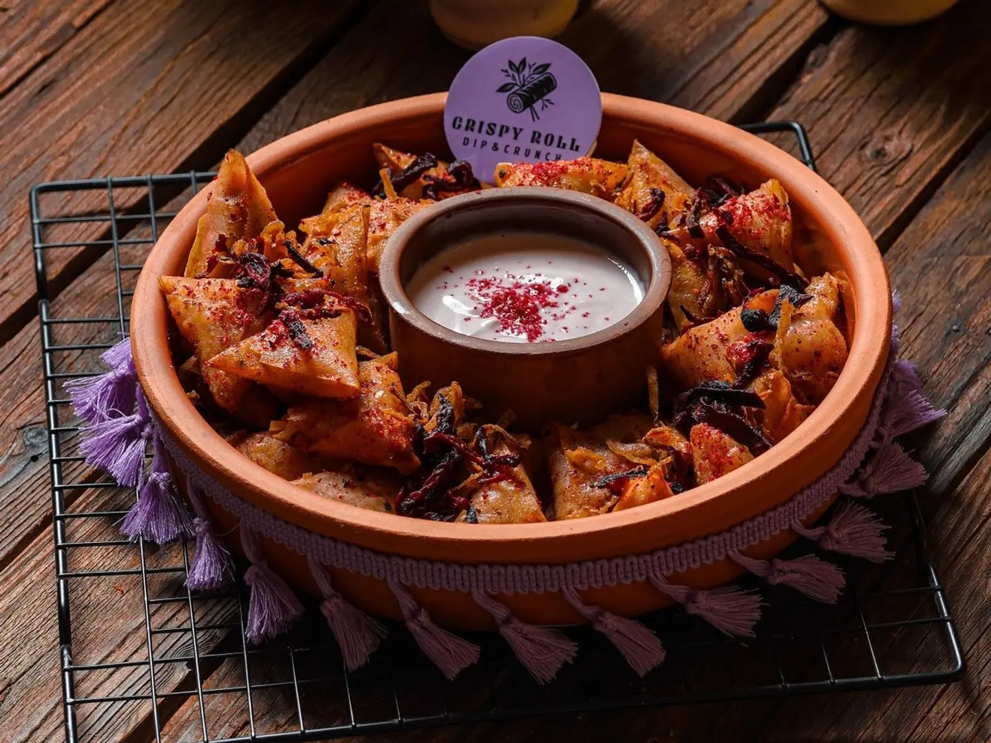 Spinach Musakhan Sambousek - 10 Pieces