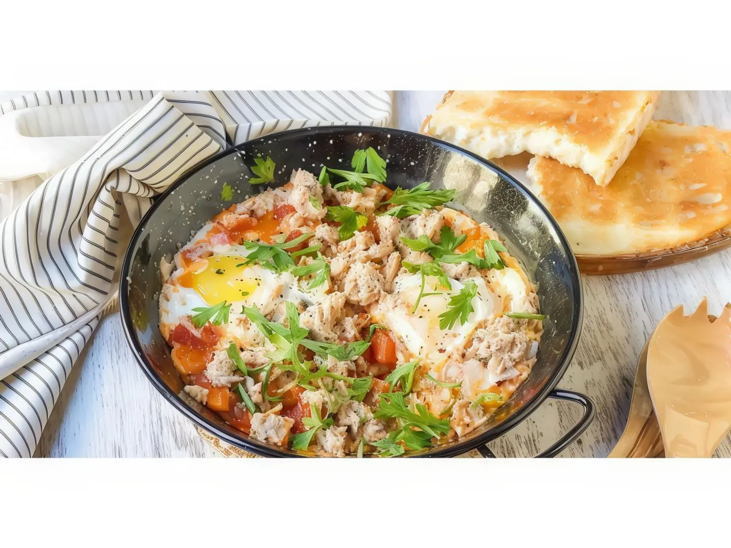 بيض بالتونة جبن