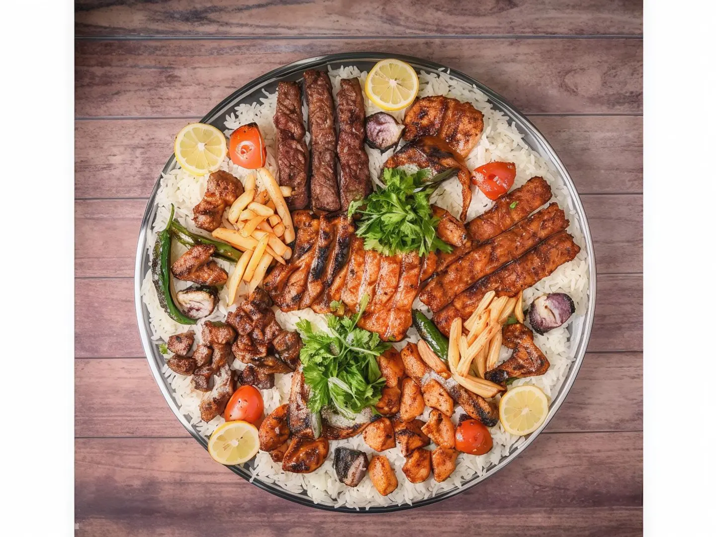 Medium Mixed Grill With Rice