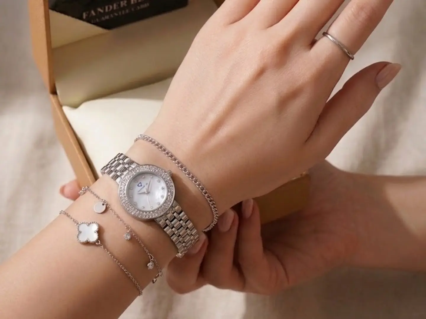 Elegant Fander Blue Women Watch Set