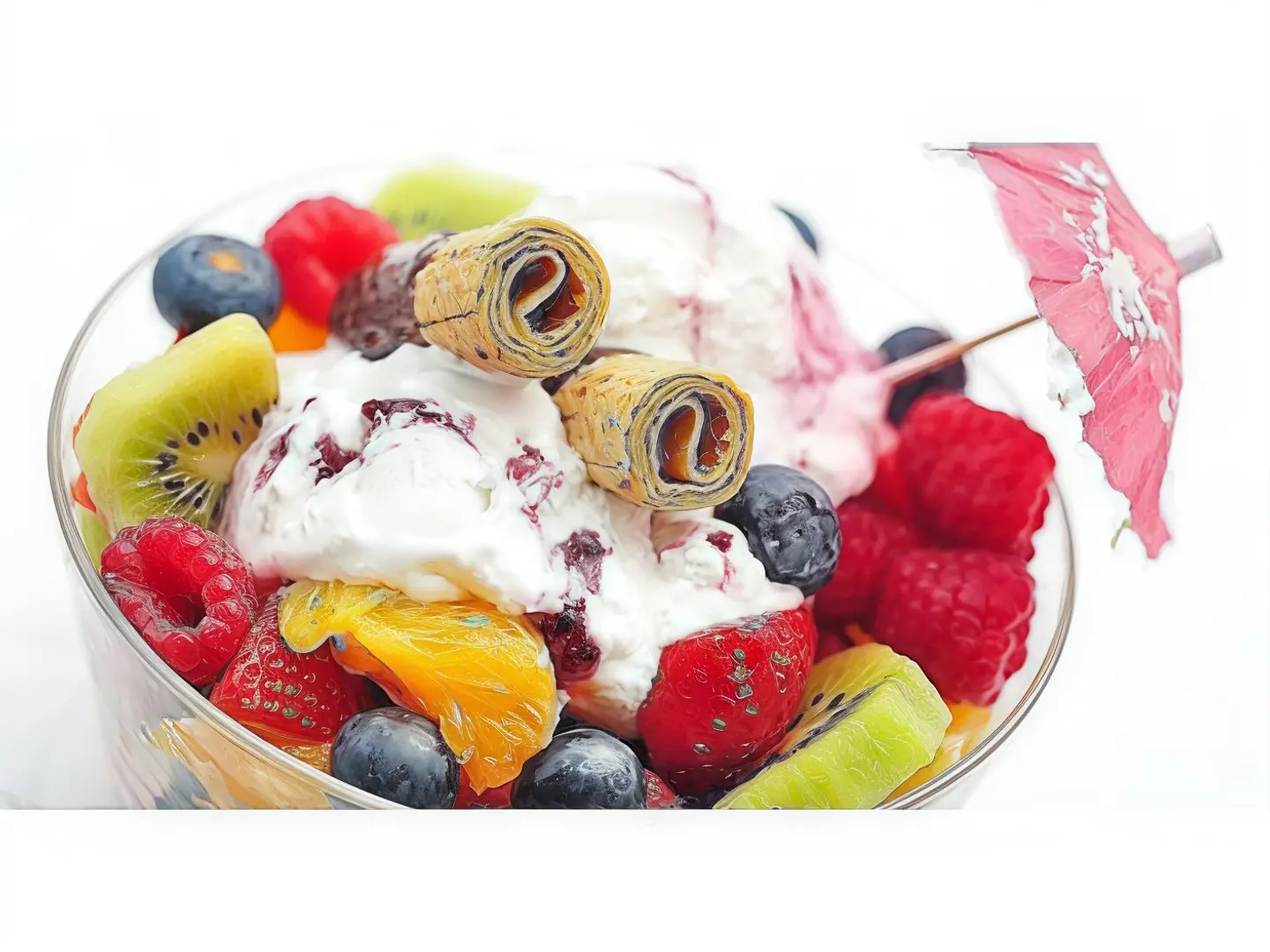 Fruit Salad With Ice Cream