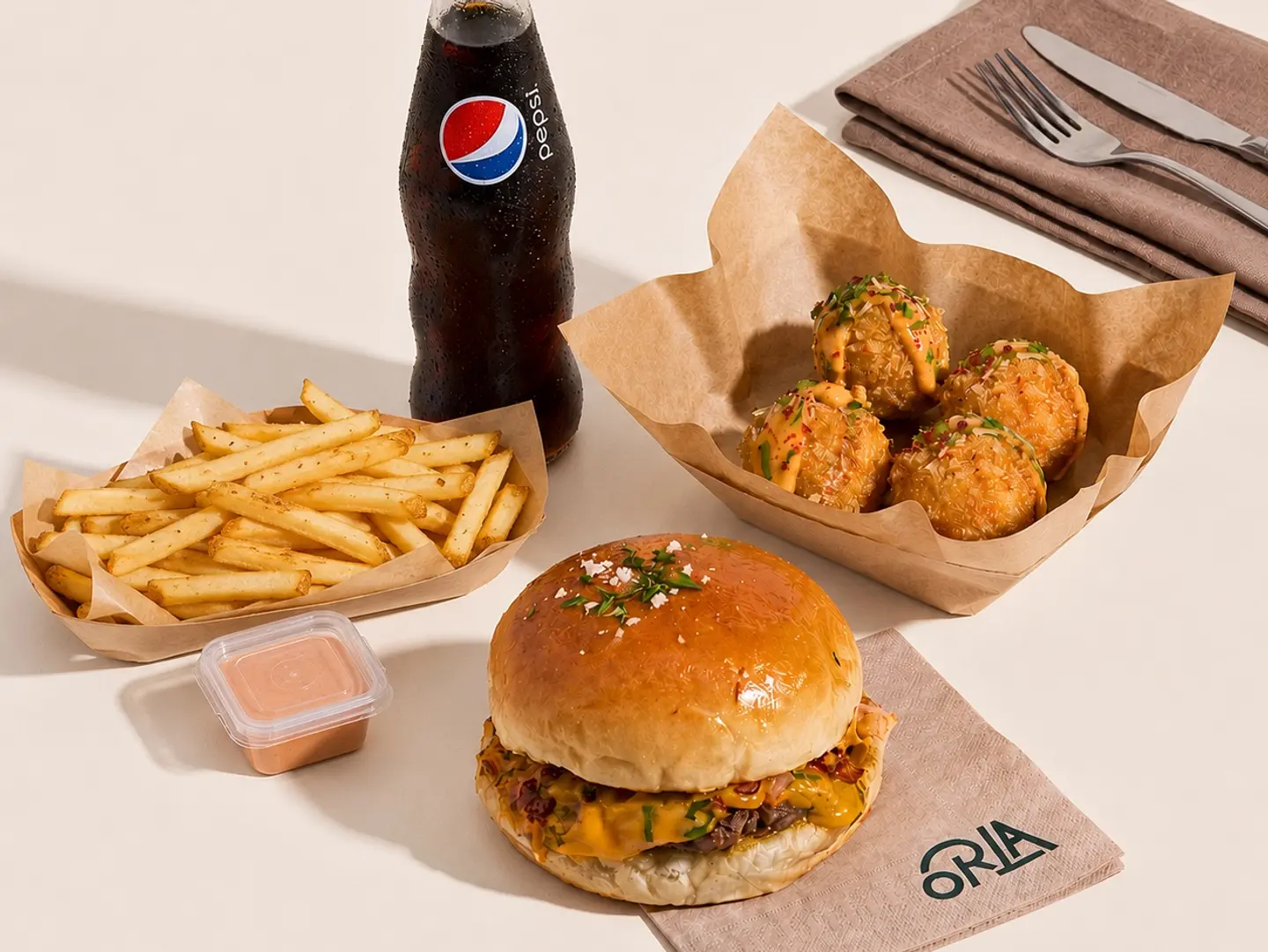 Orla Beef Burger Combo