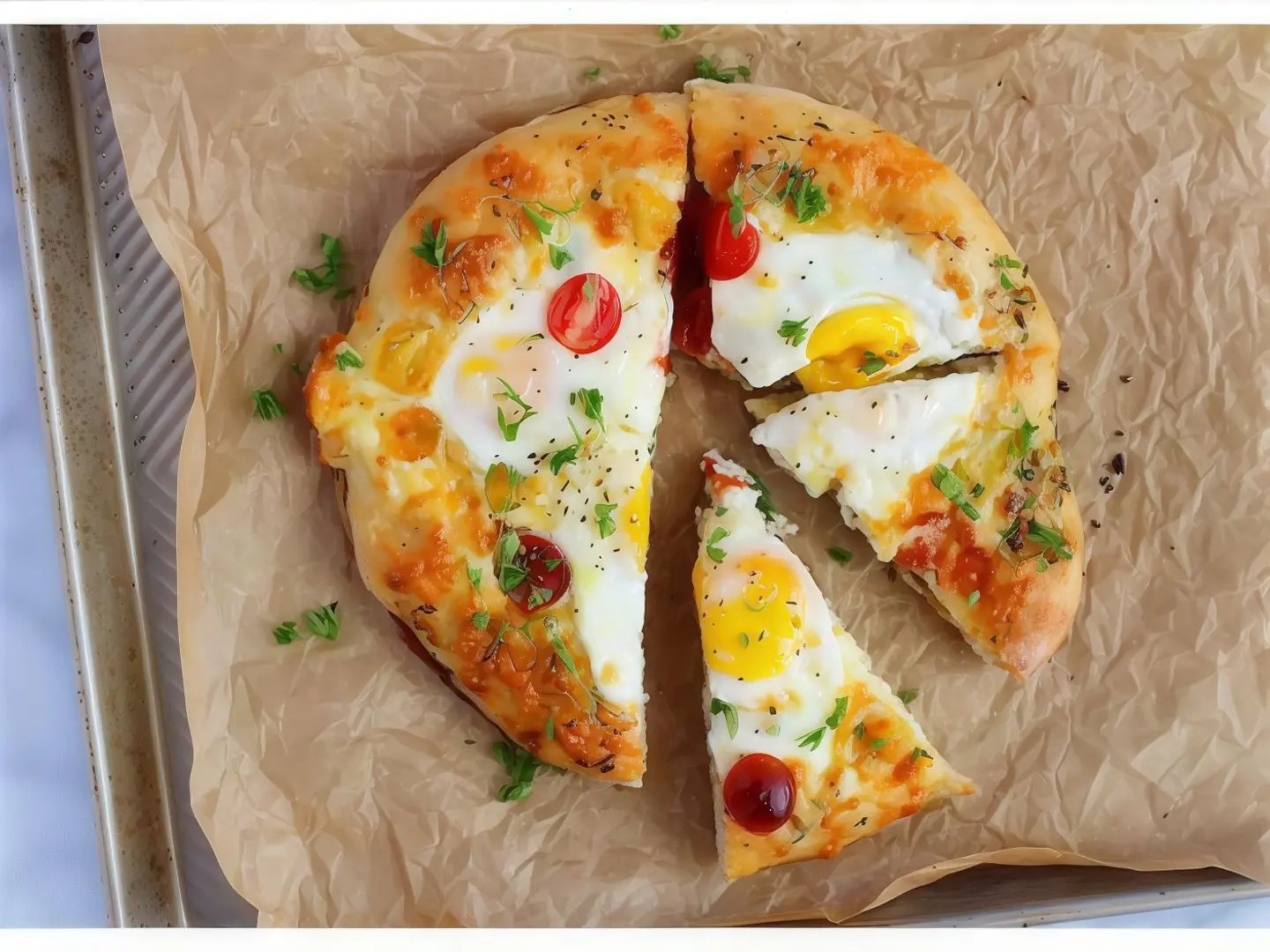 Sesame Pie With Boiled Egg And Two Cheeses