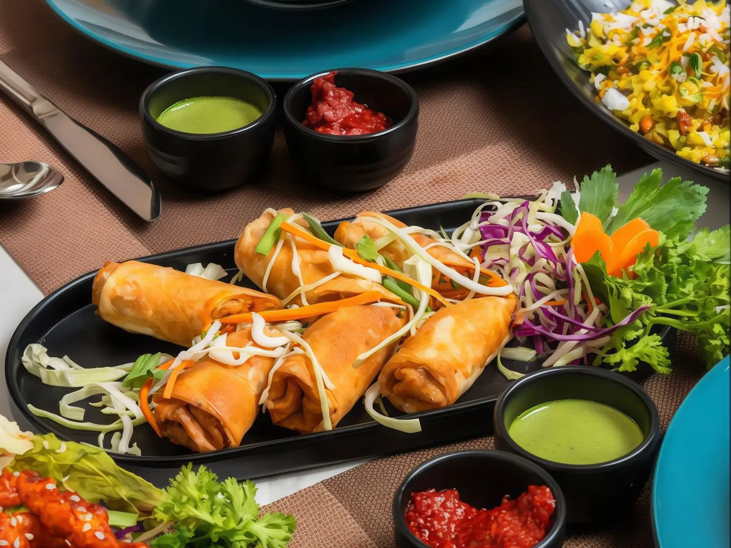 Schezwan Spring Rolls Chicken