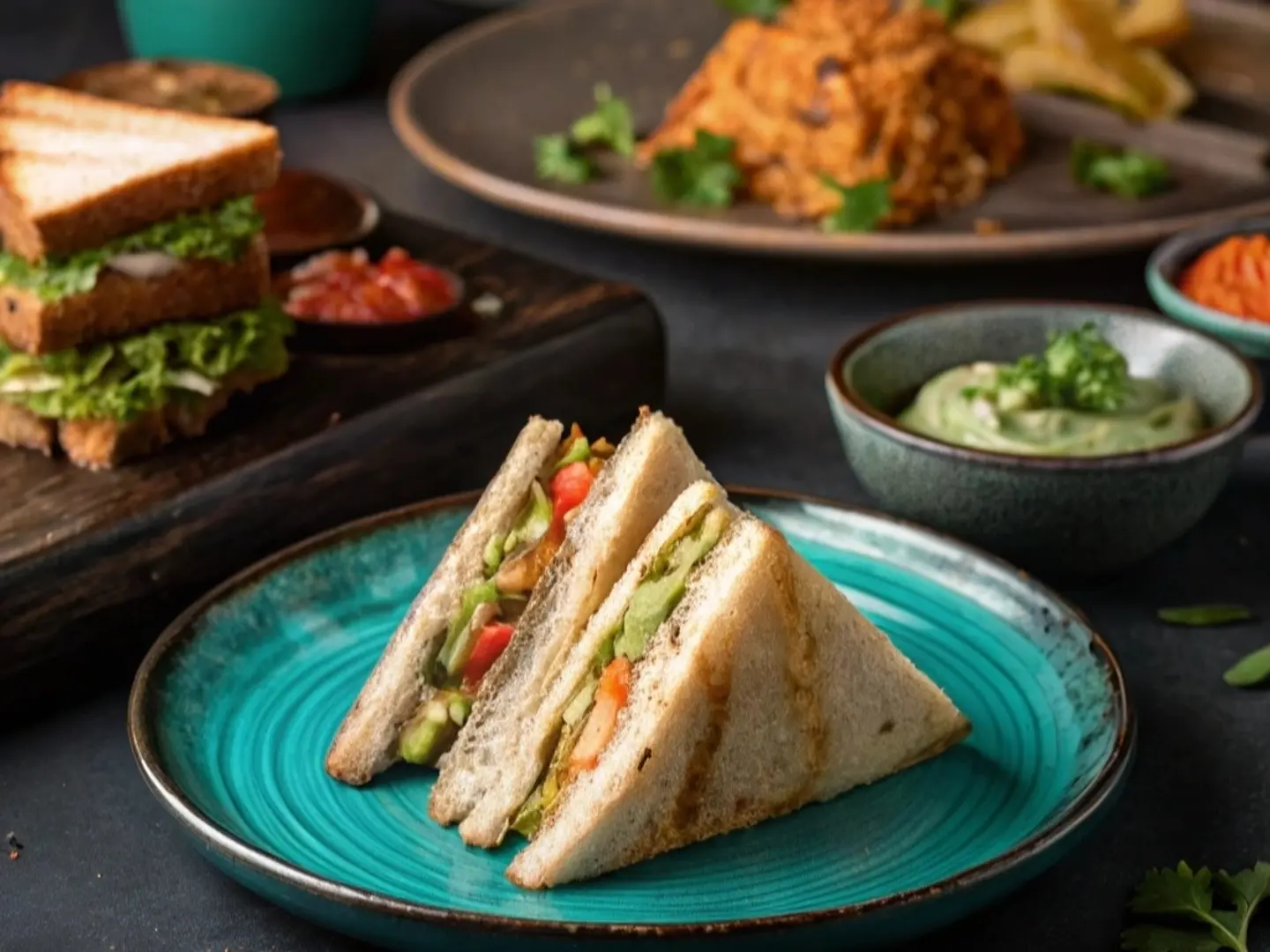 Vegetarian Mumbai Club Sandwich