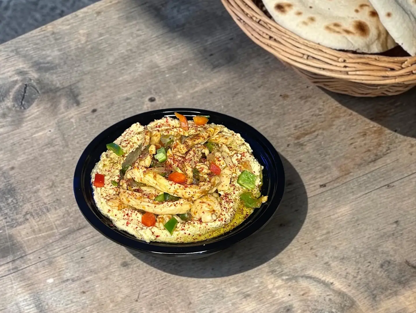 Hummos With Fahita Plate