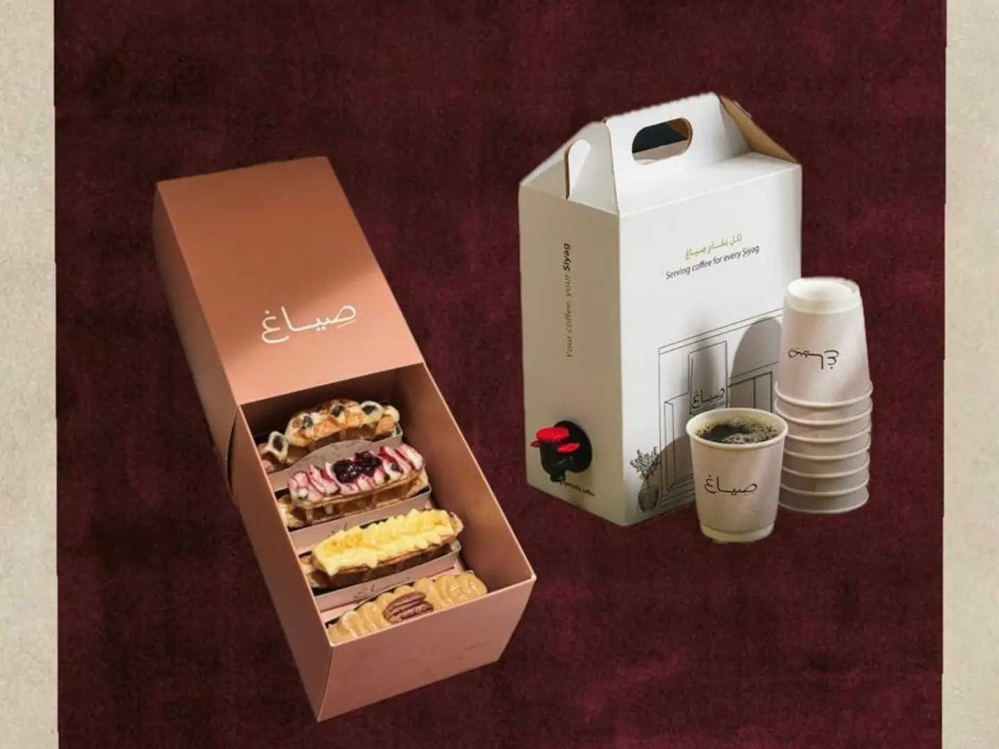 بوكس وافل 4 قطع و بوكس قهوة اليوم