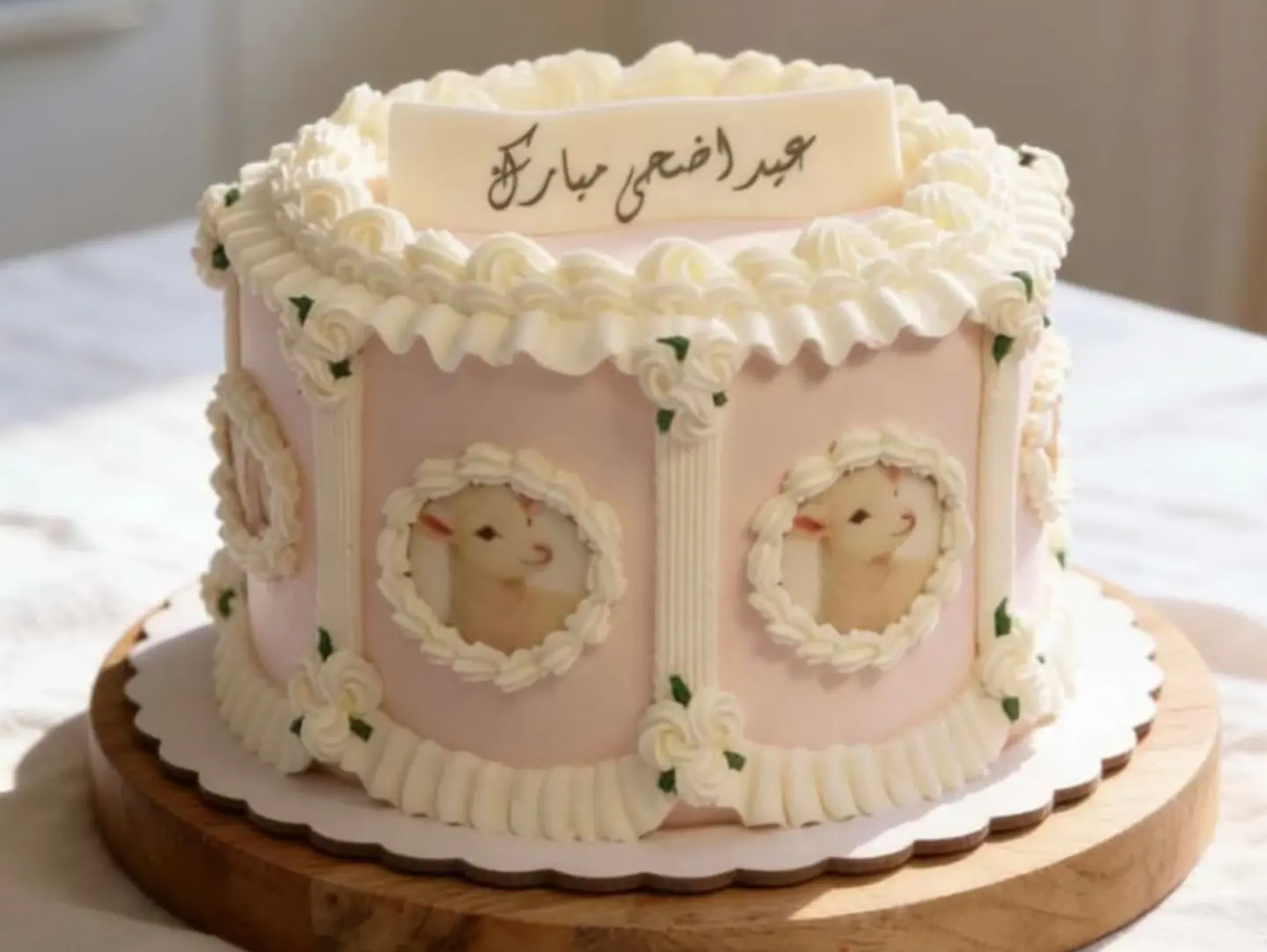 كيكة عيد الاضحى شكل رقم 48 حجم 6 انس فانيلا
