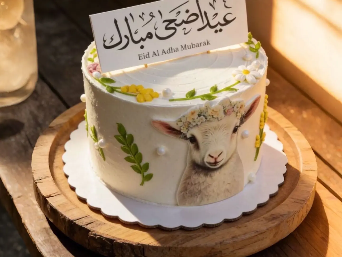 كيكة عيد الاضحى شكل رقم 47 حجم 6 انش فانيلا