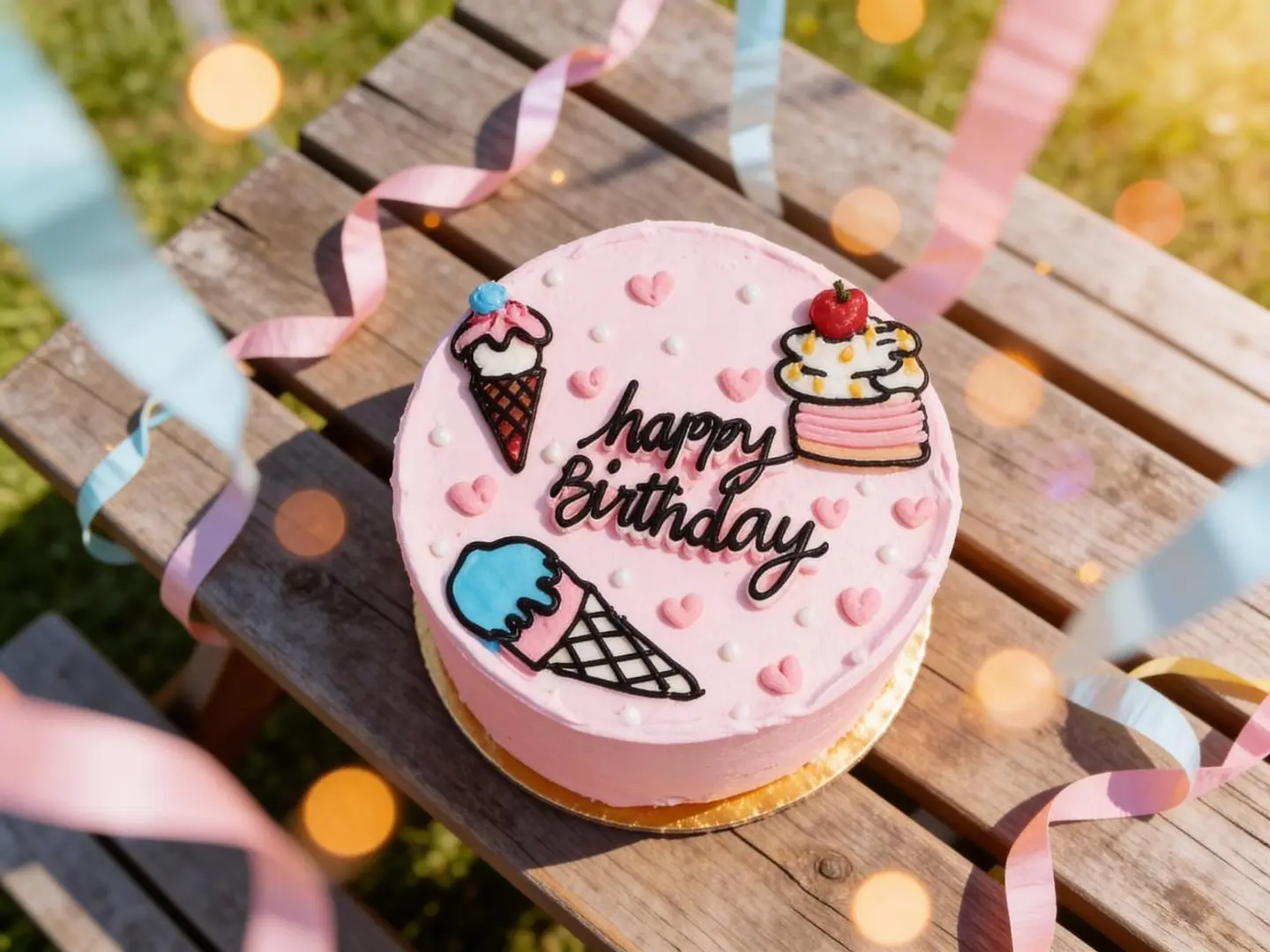 كيكة ميلاد رسم آيسكريم