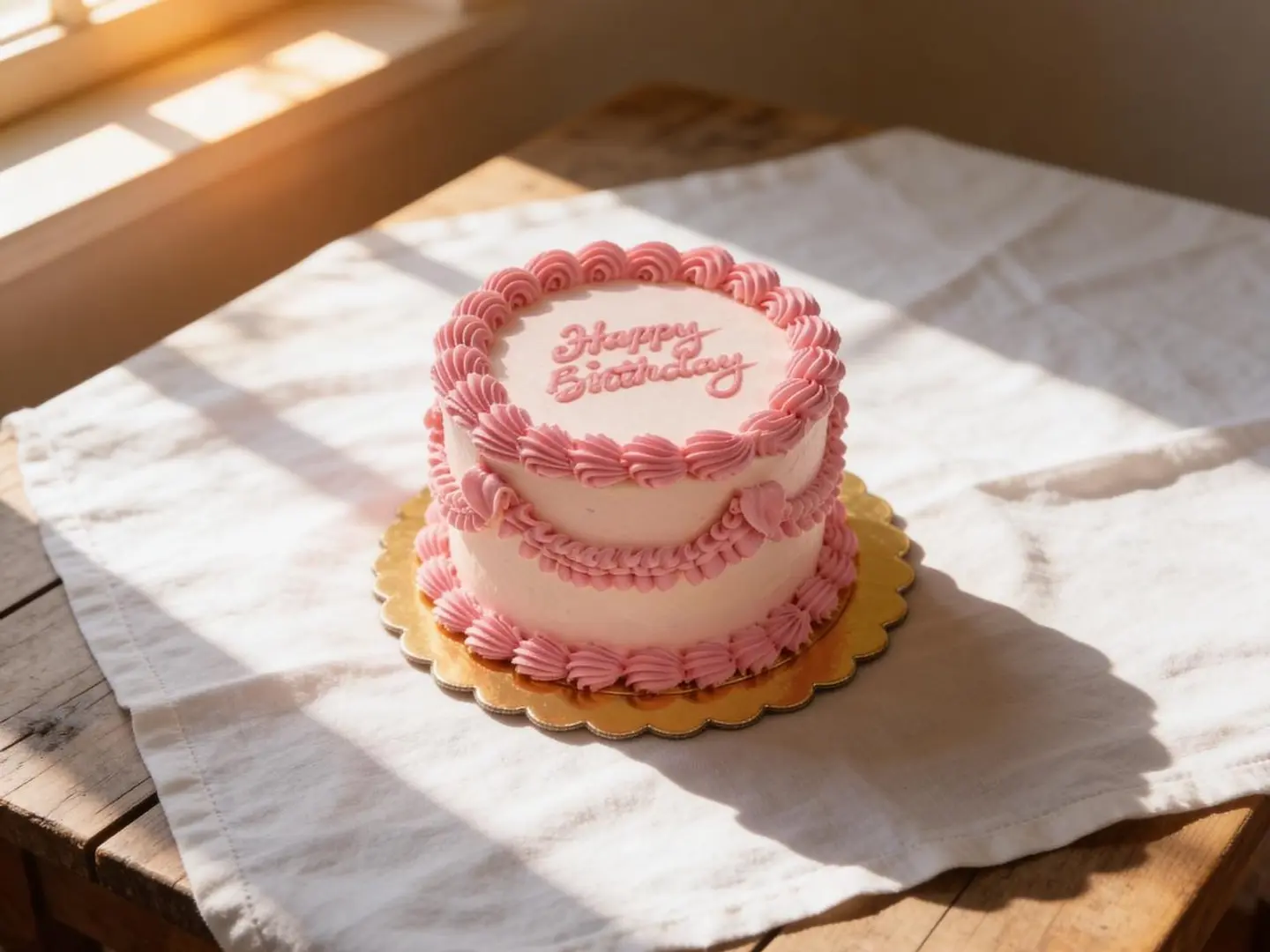 كيكة ميلاد وسط فكتوري أبيض مع وردي