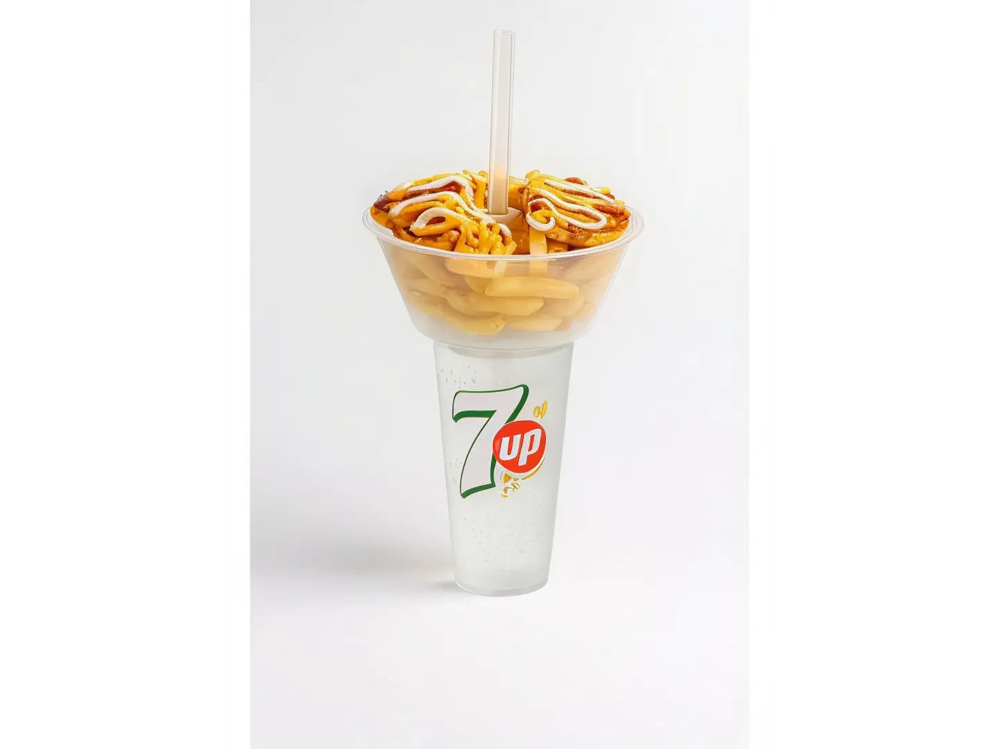 Beef Burger Fries With 7 Up