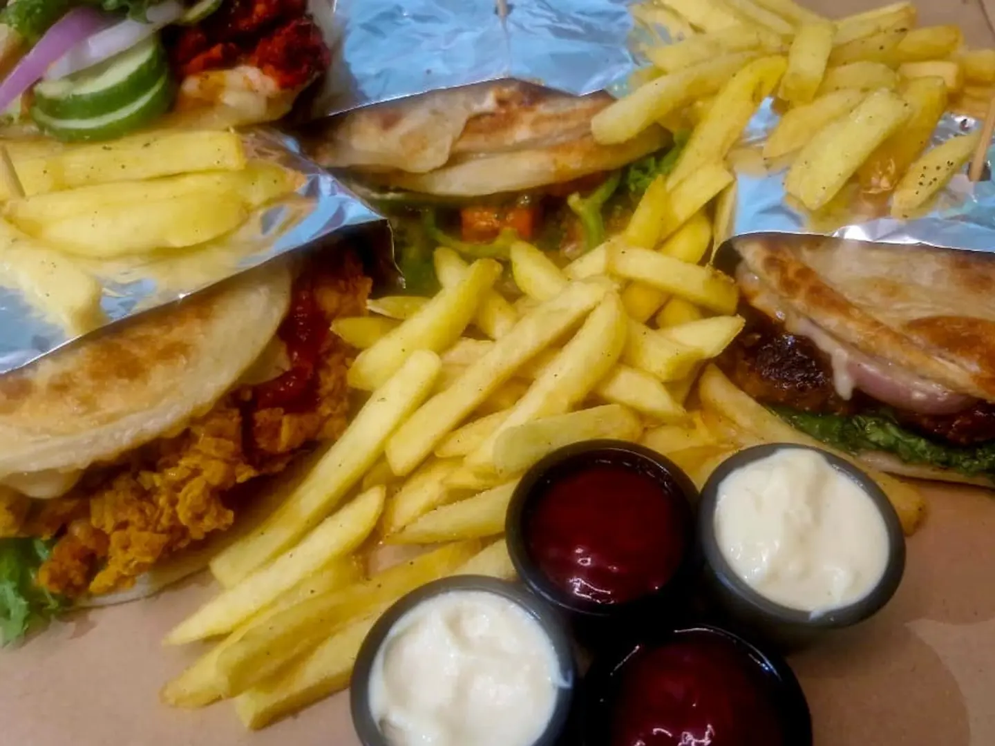 Blb's Parata Burger Combo (Chicken, Beef, Or Paneer)