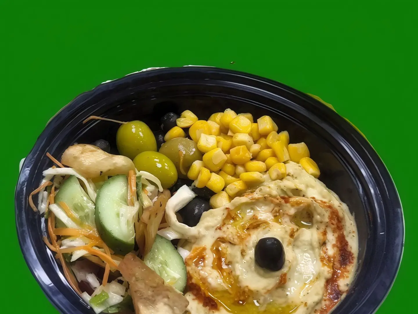 Hummus Plate With Mixed Salad & Kubz