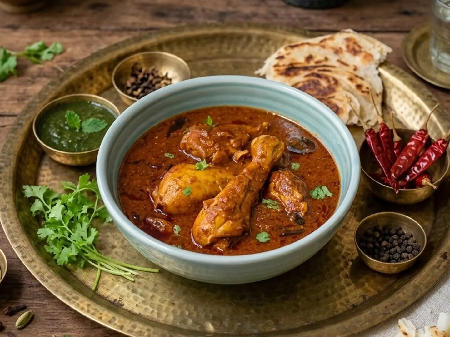 كاري الدجاج مع قطعتين دجاج