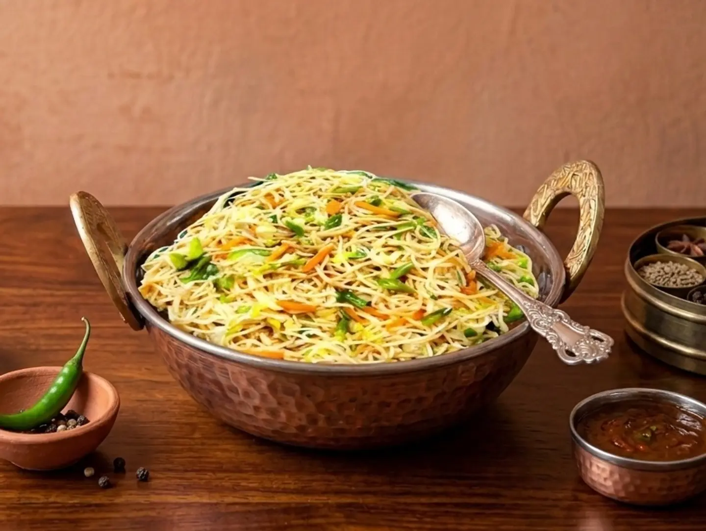 نودلز الخضار السريلانكية (بدون بيض)