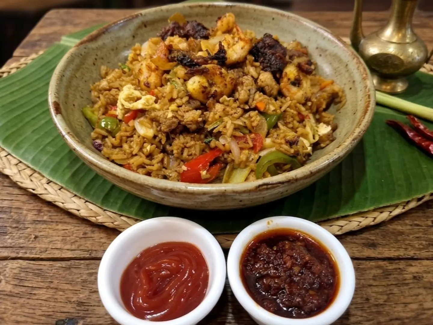 Mongolian Fried Rice (Chicken, Beef, Prawn)
