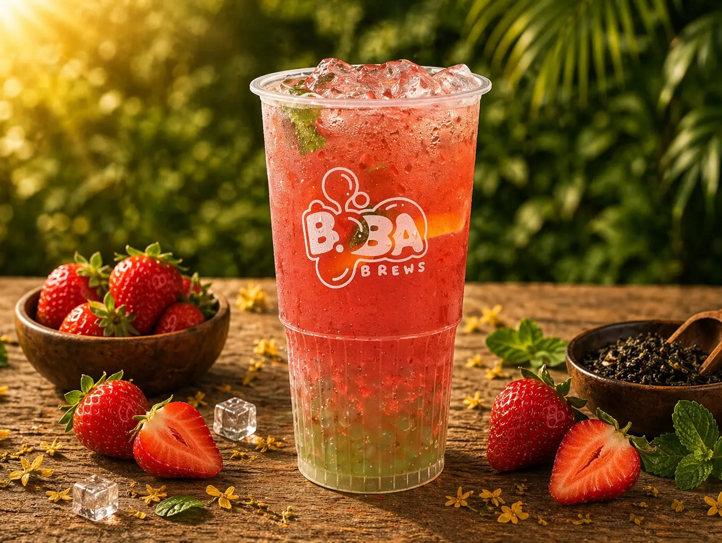 شاي فواكه بالفراولة - وسط