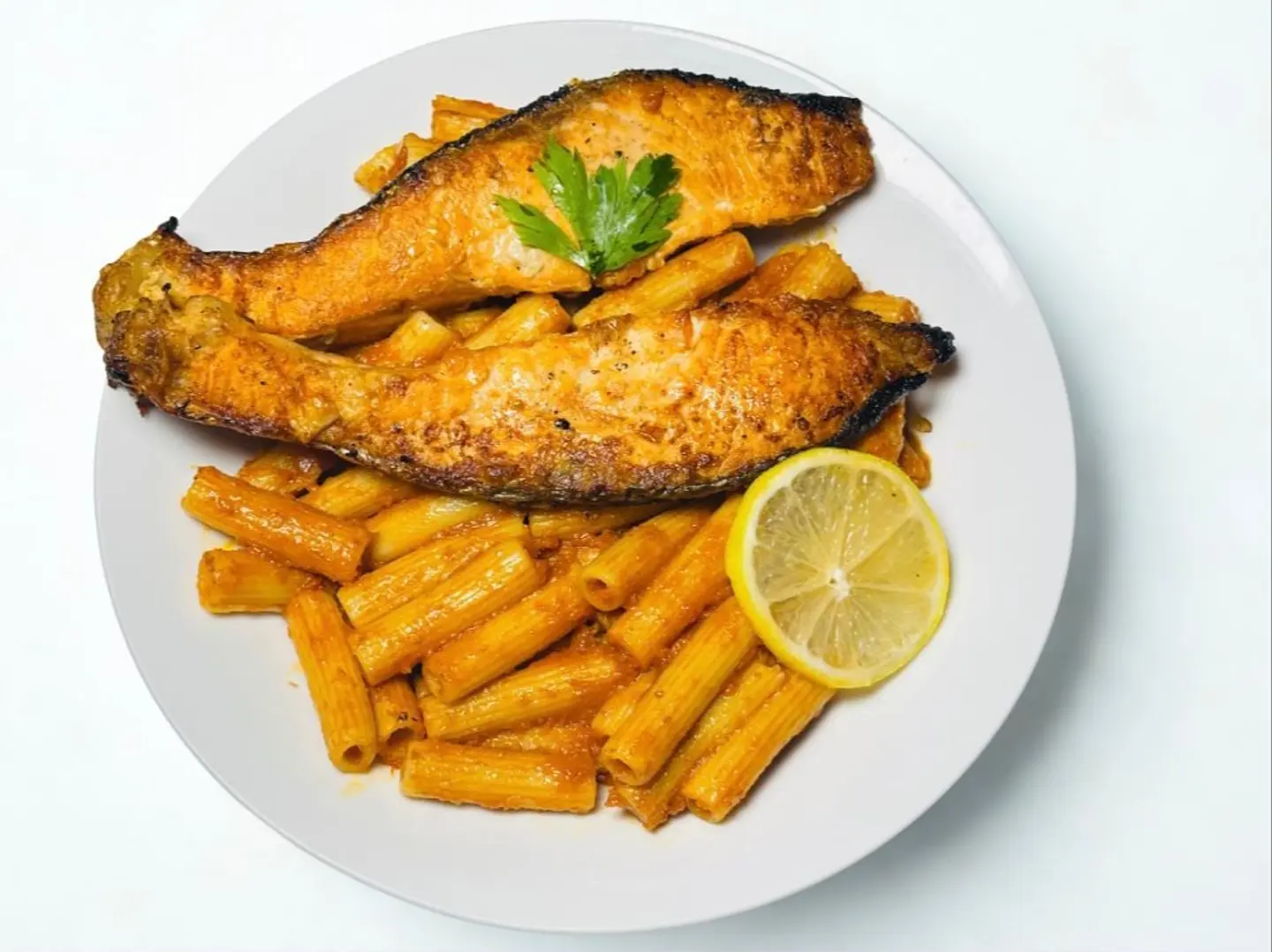 Salmon Pasta With Red Sauce