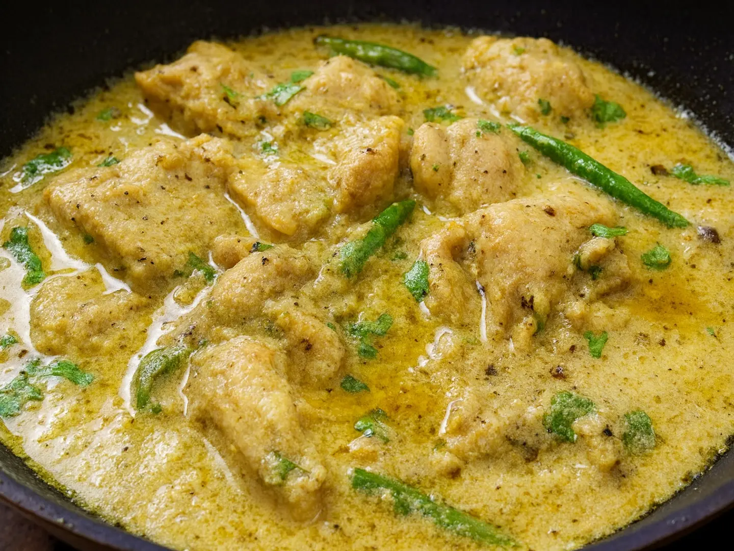 Chicken White Karahi (With Bone)   Full