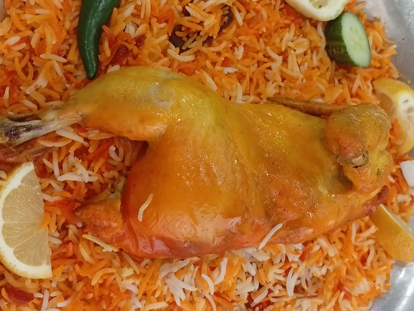 Half Mandi Chicken With Red Rice