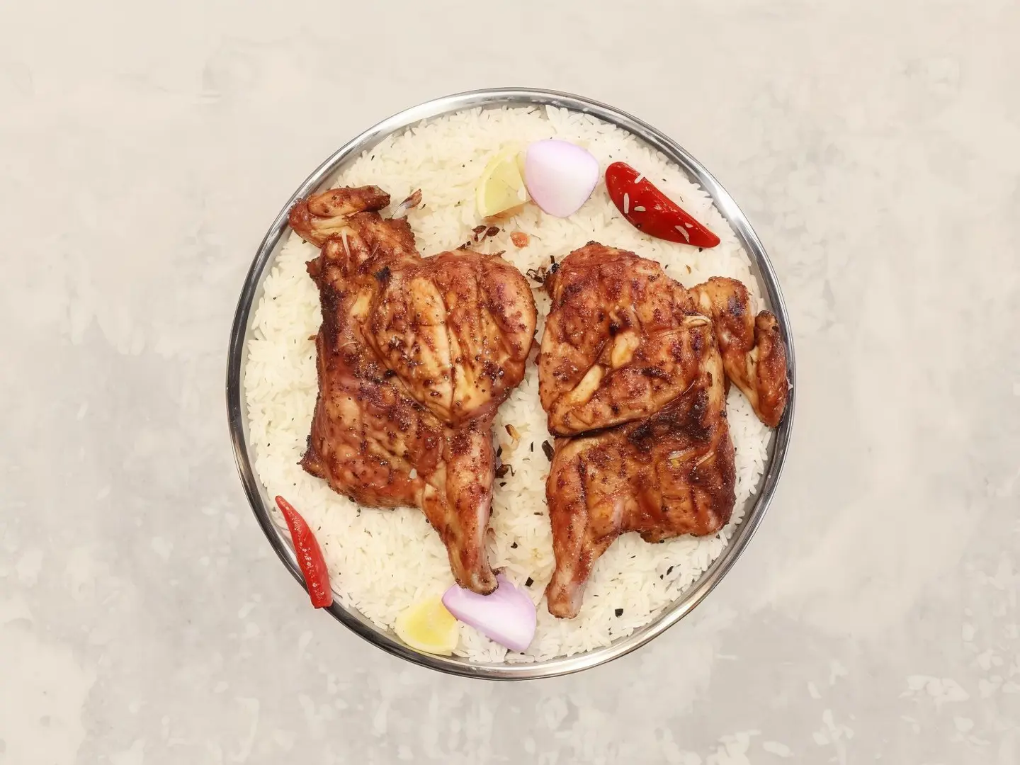 Charcoal Chicken With Basmati Rice