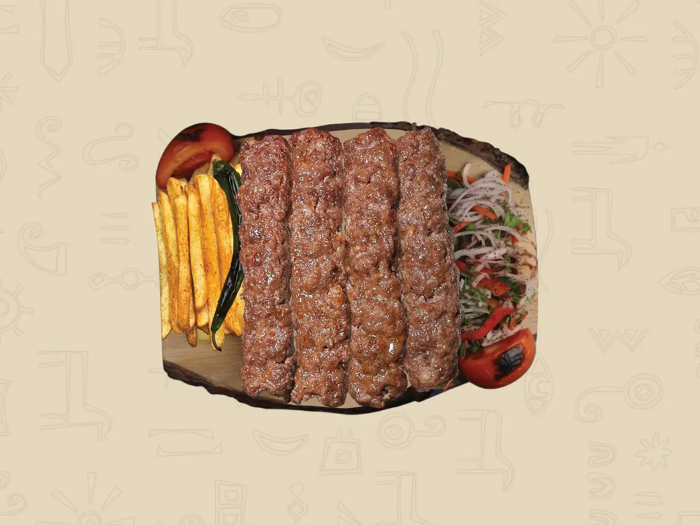 Kebab Lahm Naeimi With Fries