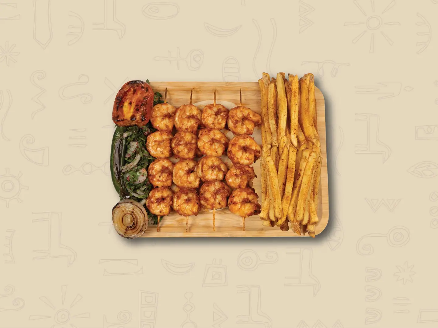 Grilled Shrimp With Fries