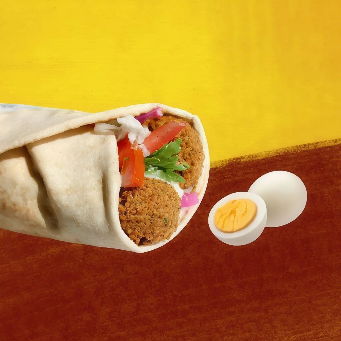 Falafel And Egg Sandwich