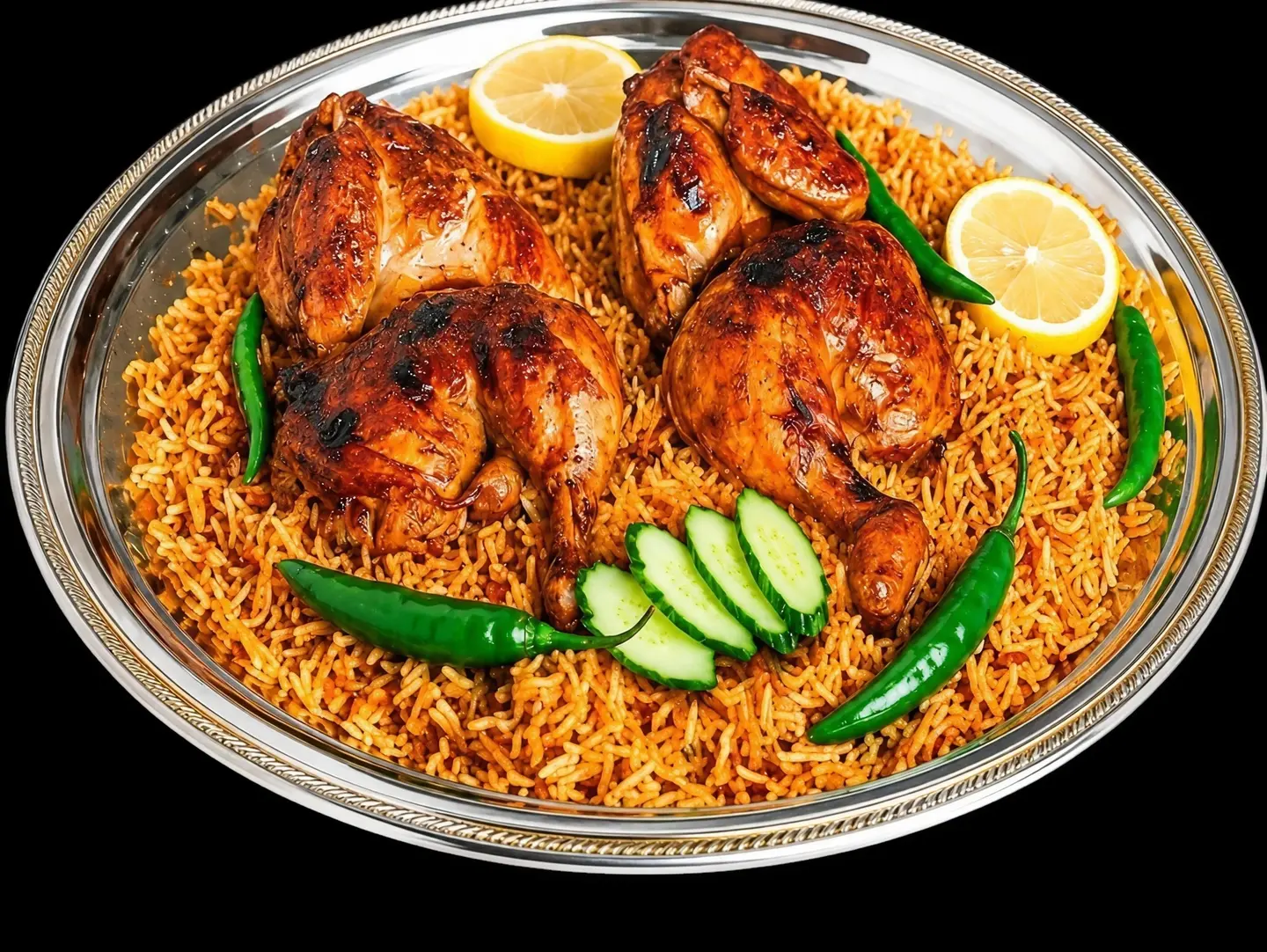 Half A Roasted Chicken With Rice