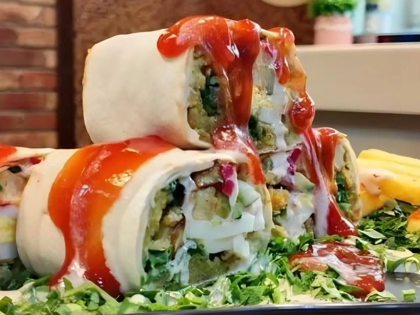 Falafel Saj Sandwich Everything