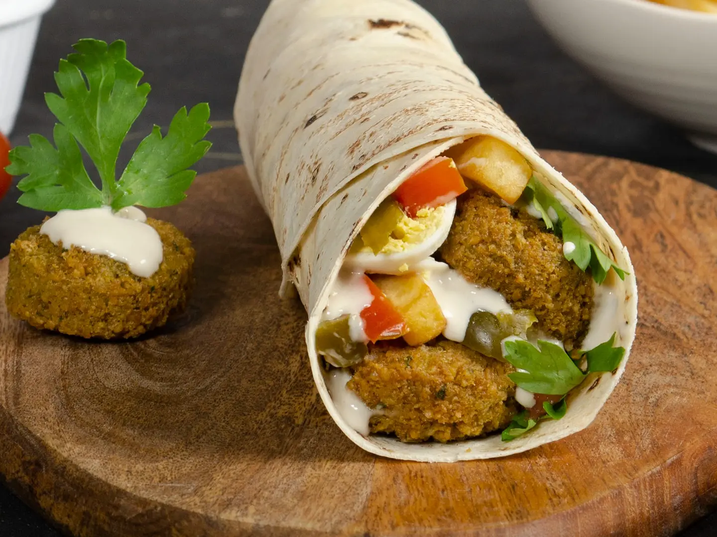 Mixed Saj Falafel With Egg