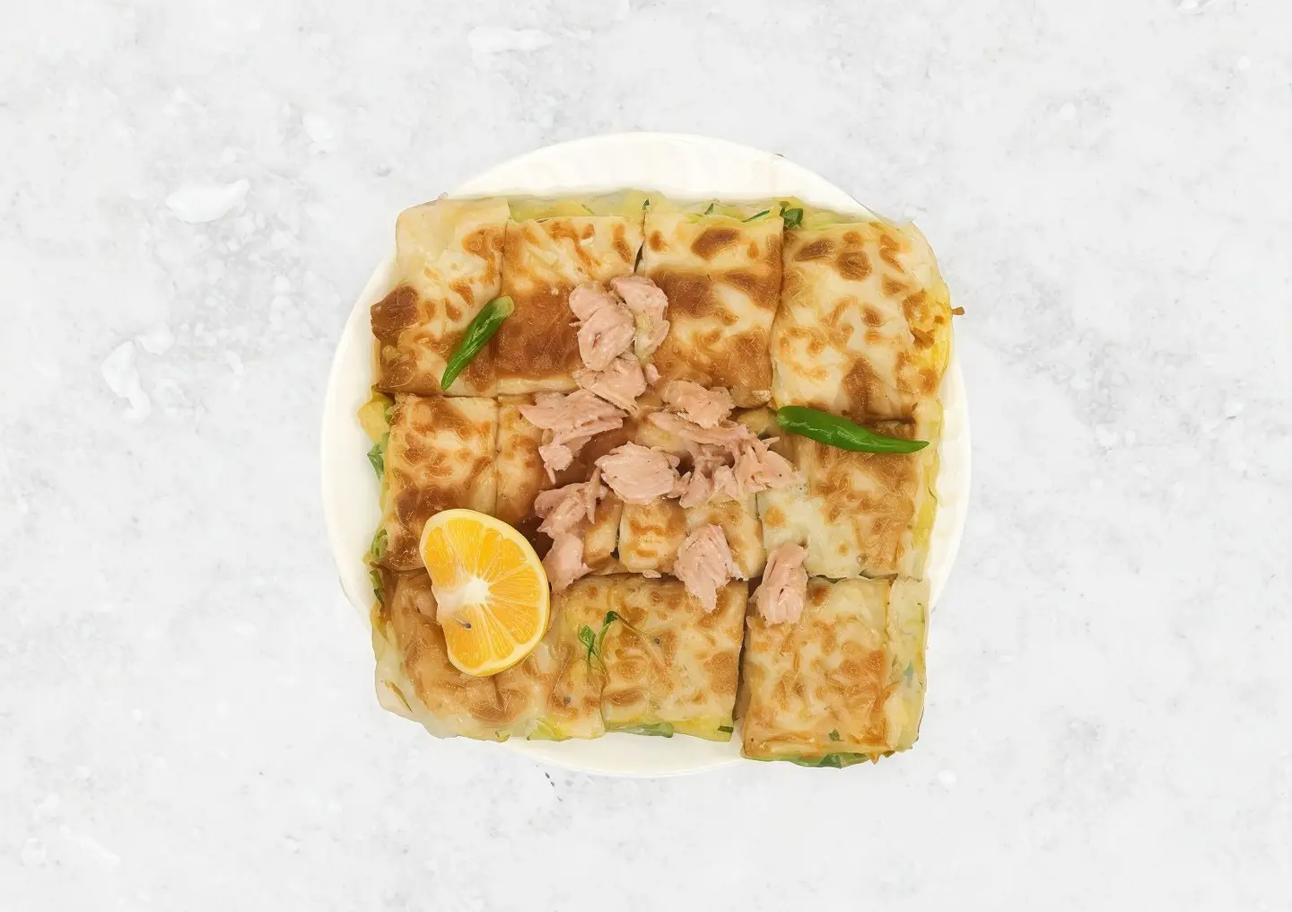 Tuna Mutabbak With Cheddar Mutabbak