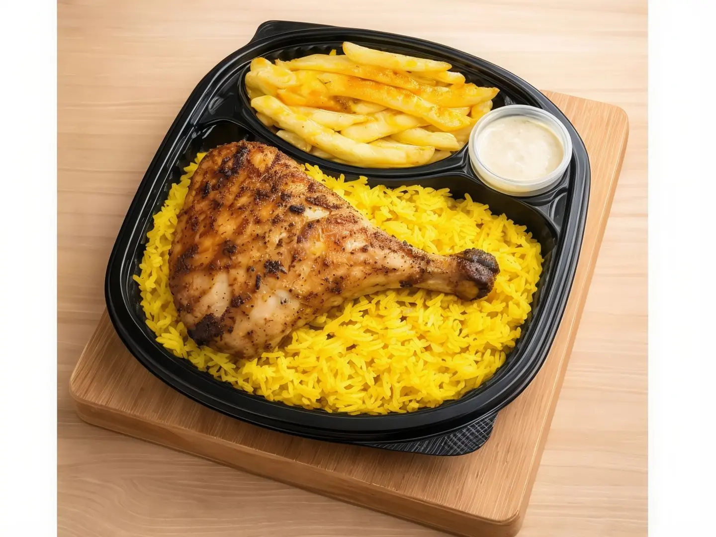 وجبة ربع دجاج تكة مع أرز و طحينة