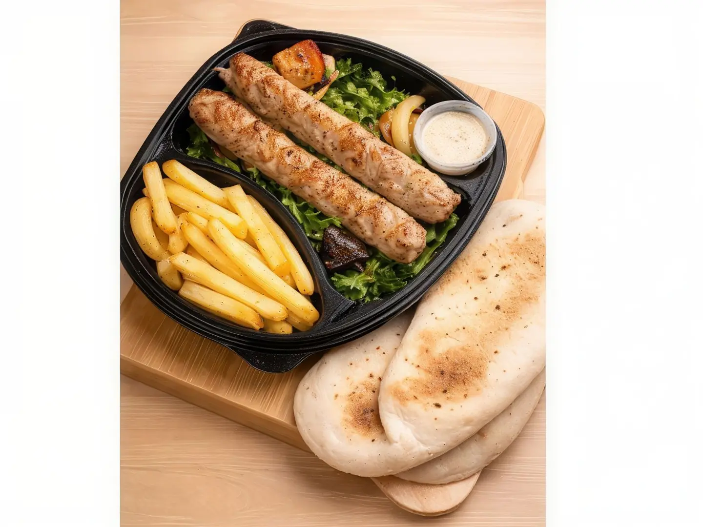 وجبة كباب دجاج على الفحم