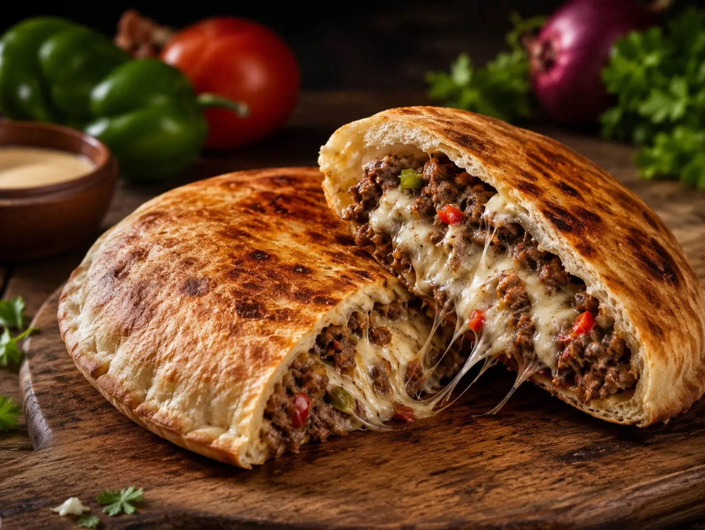 رغيف حواوشي جبن موزاريلا