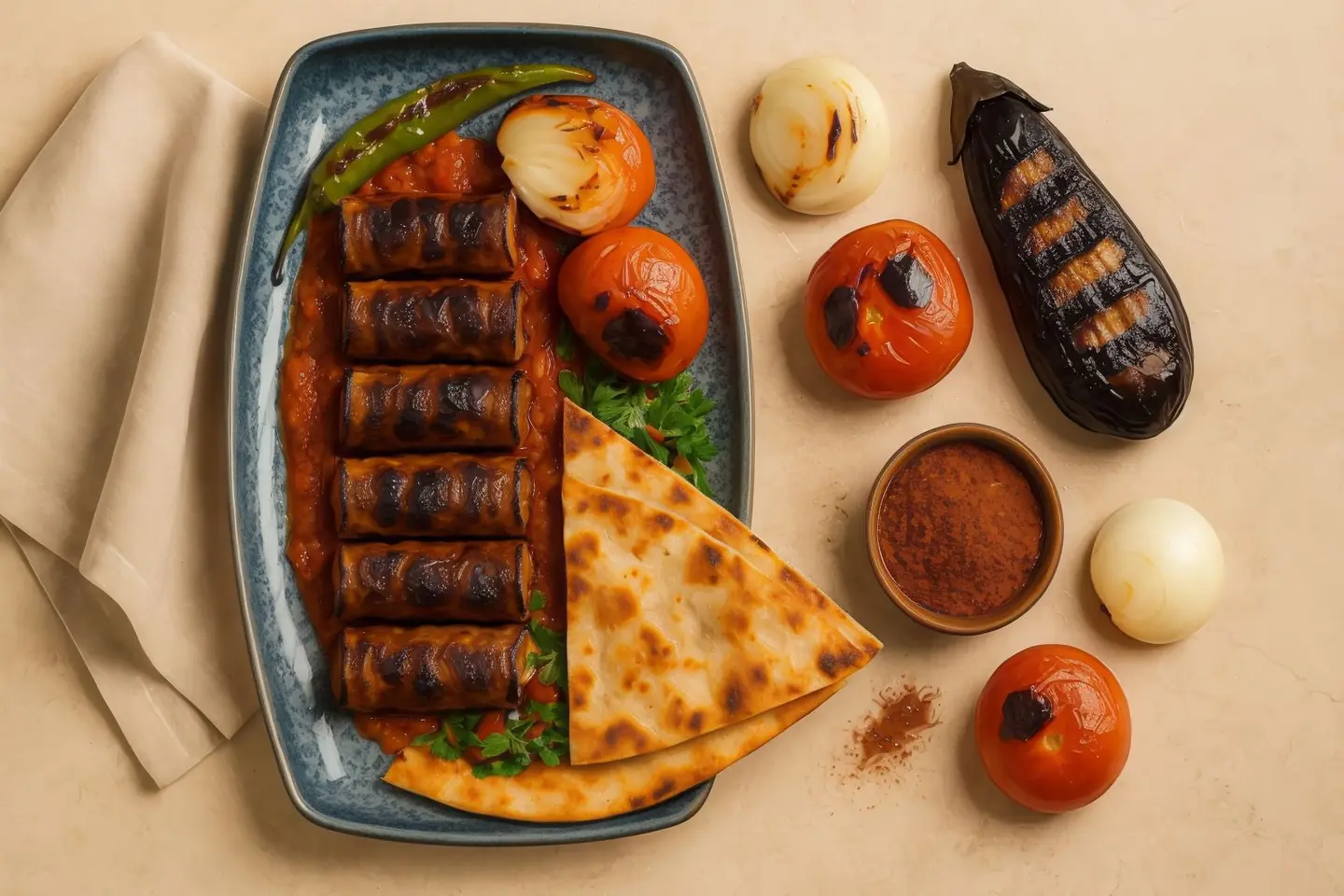 صحن كباب باذنجان