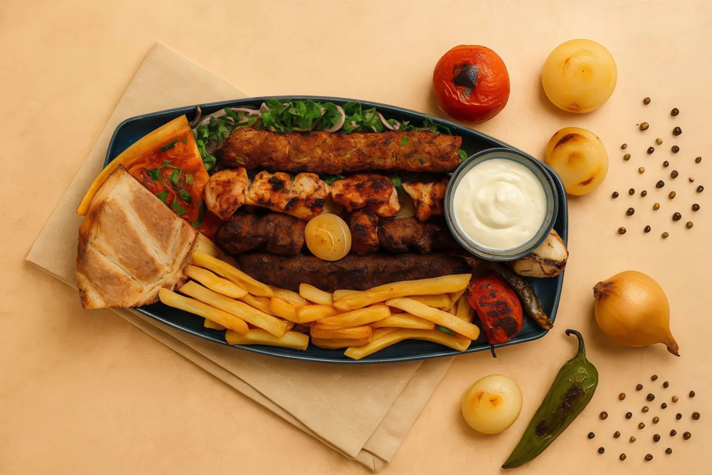صحن مشاوي مشكل