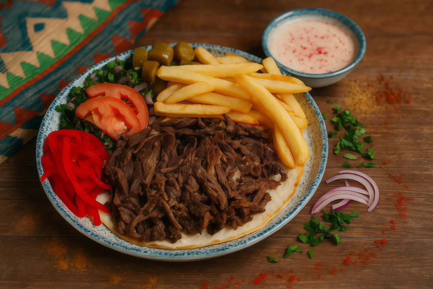 صحن شاورما لحم
