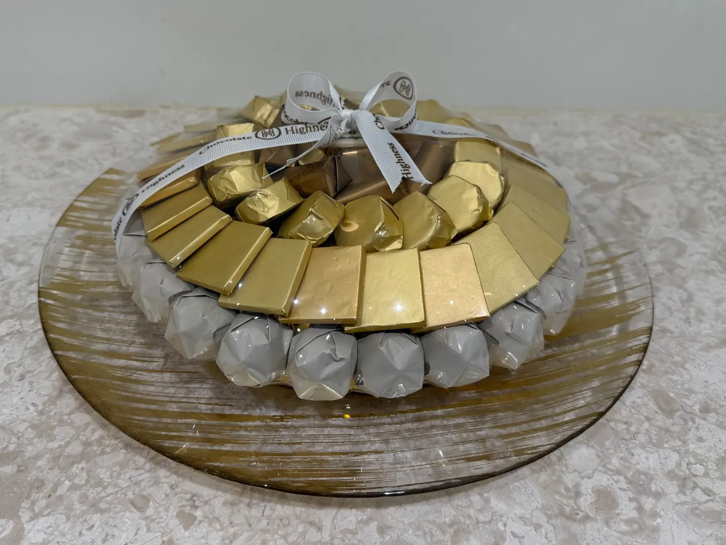 Belgian Chocolate In Golden Plate