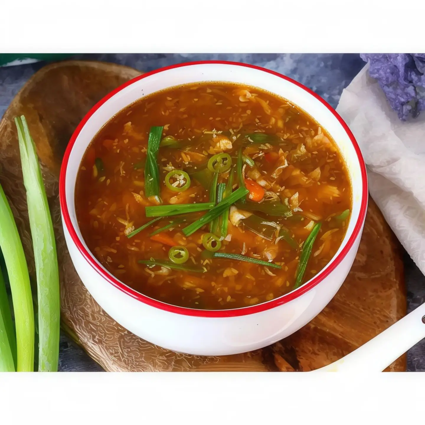 شوربة دجاج الحارة والحامضة