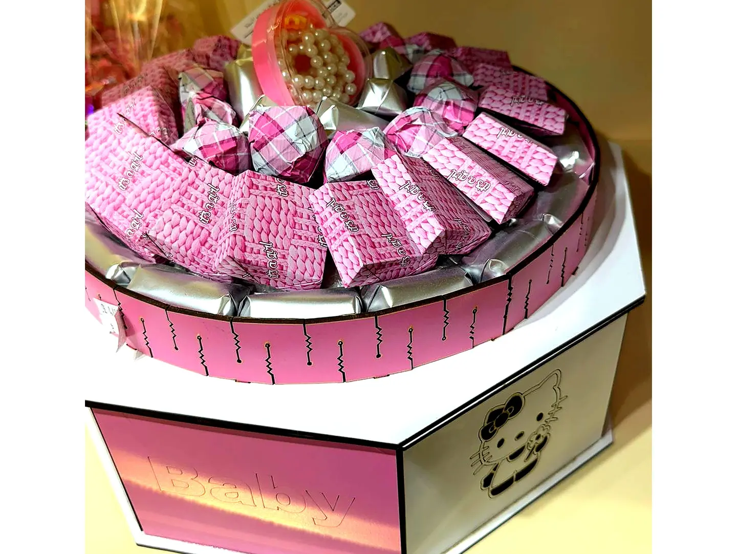 Baby Girl Belgium Chocolates Tray With Accessories
