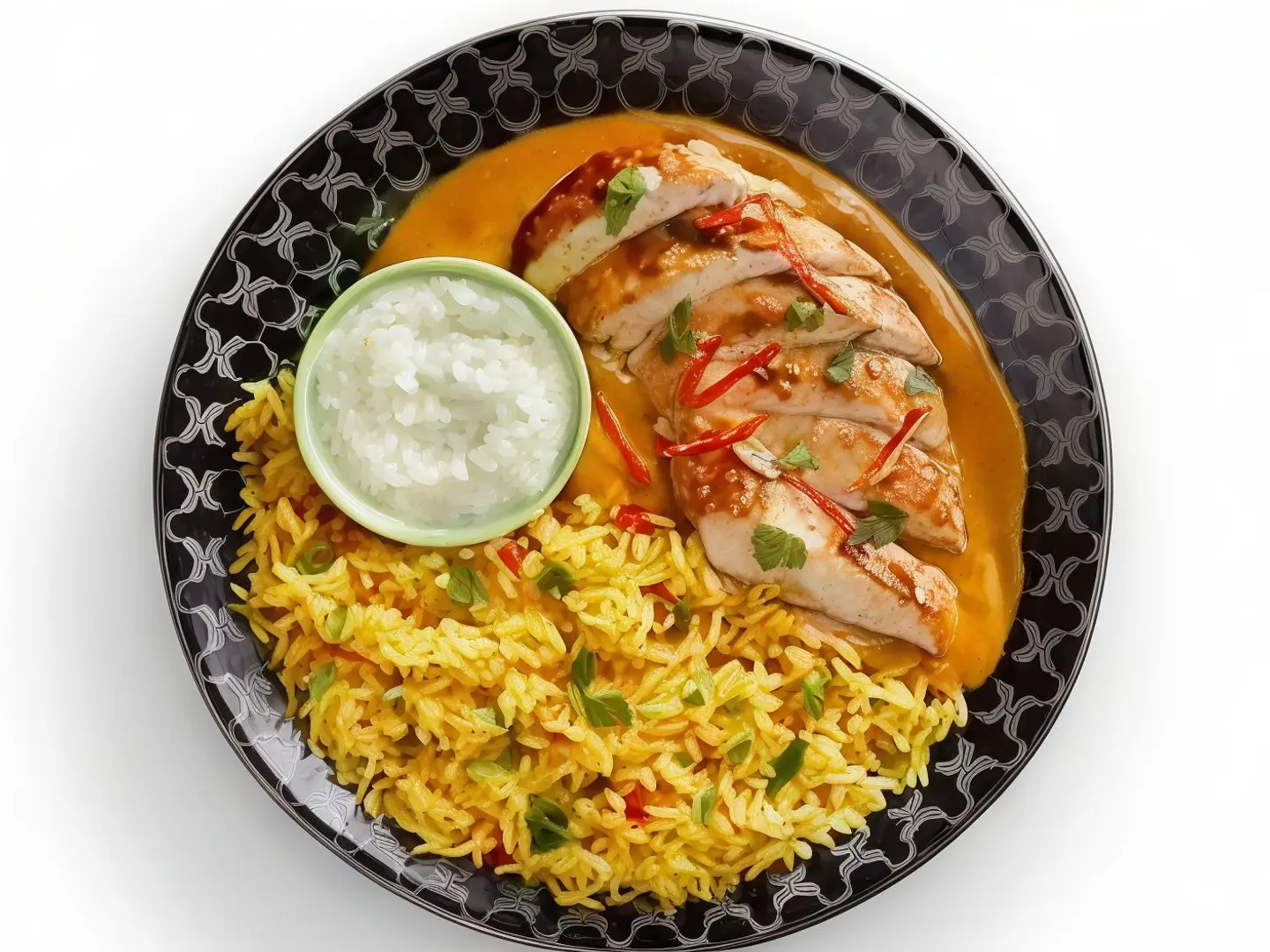 Creamy Cashew Chicken And Spicy Rice