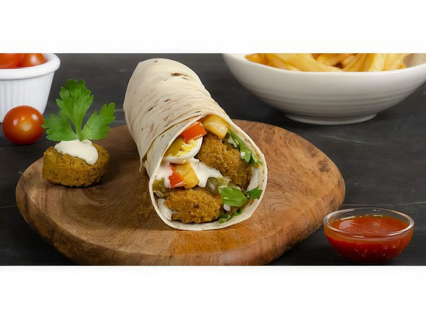 Mixed Falafel Sandwich With Egg And Cheese